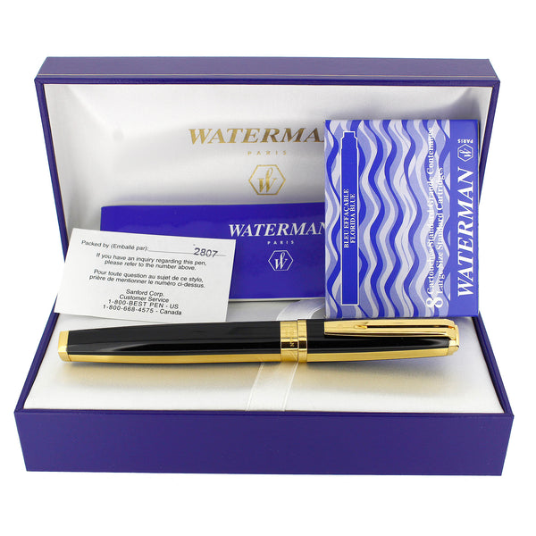 ⚫︎WATERMAN エクセプション M 超美品night and day WATERMAN EXCEPTION NIGHT & DAY BLACK LACQUER GOLD TRIM 18K M NIB FOUNT