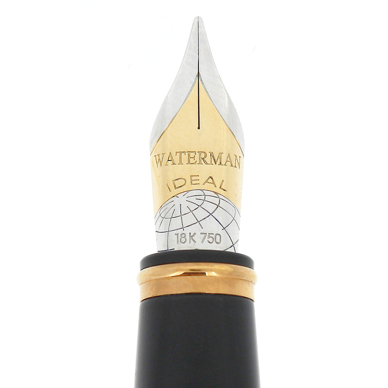 WATERMAN EXCEPTION NIGHT & DAY BLACK LACQUER GOLD TRIM 18K M NIB FOUNTAIN PEN NEVER INKED OFFERED BY ANTIQUE DIGGER