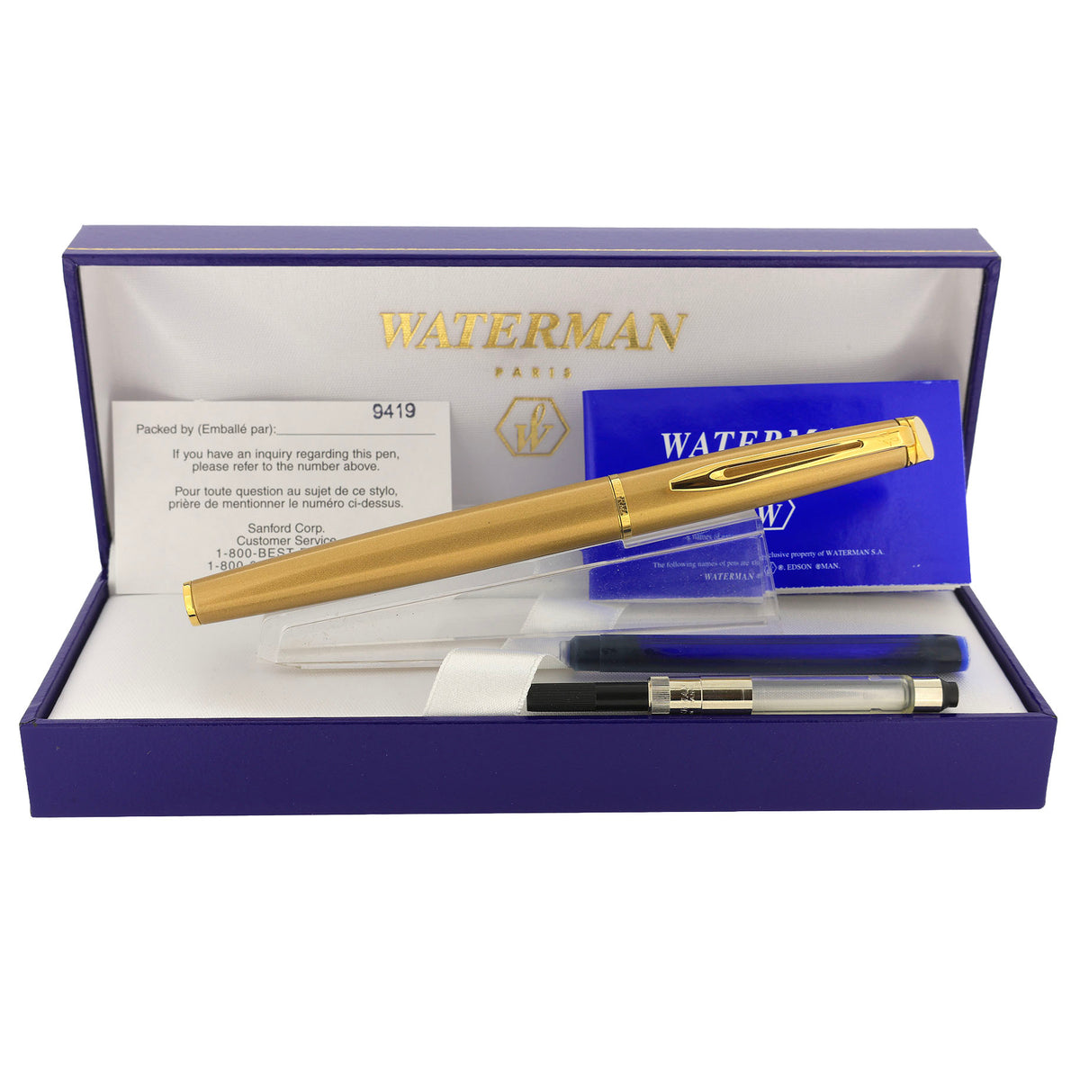 NEVER INKED 2005 WATERMAN HEMISPHERE STARDUST GOLD FOUNTAIN PEN NEW OL