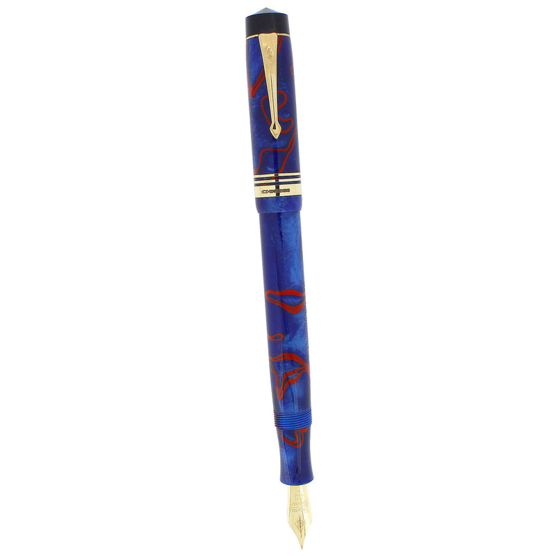2006 CONWAY STEWART NELSON SCARLET WHIRL 18K TRIM LE 44/628 FOUNTAIN PEN MINT OFFERED BY ANTIQUE DIGGER