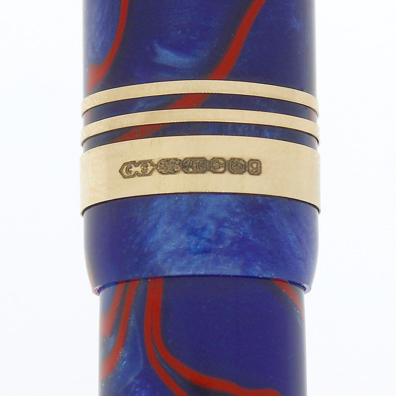 2006 CONWAY STEWART NELSON SCARLET WHIRL 18K TRIM LE 44/628 FOUNTAIN PEN MINT OFFERED BY ANTIQUE DIGGER