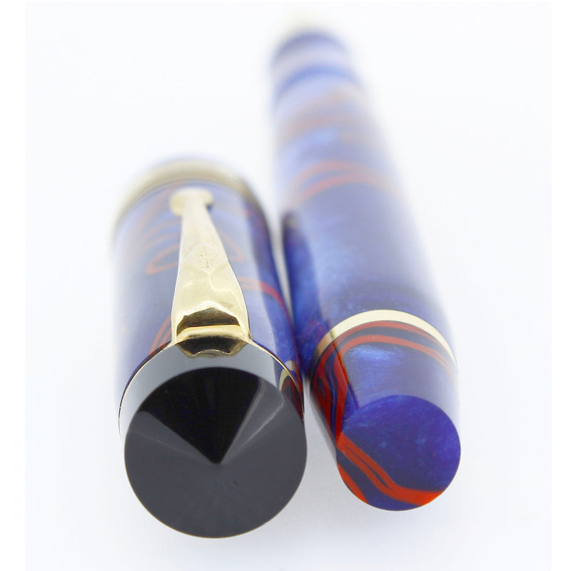 2006 CONWAY STEWART NELSON SCARLET WHIRL 18K TRIM LE 44/628 FOUNTAIN PEN MINT OFFERED BY ANTIQUE DIGGER