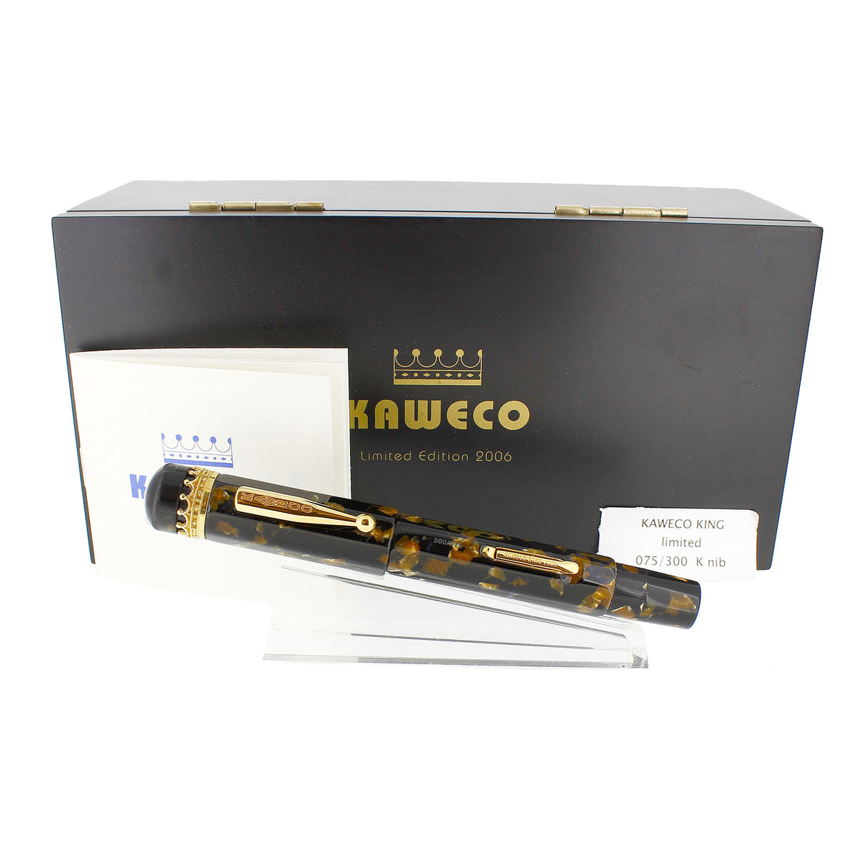 2006 KAWECO KING MOTTLED BROWN CELLULOID LIMITED EDITION 75/300 FOUNTA