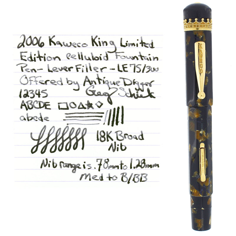 2006 KAWECO KING LIMITED EDTION 75/300 CELLULOID FOUNTAIN PEN MINT OFFERED BY ANTIQUE DIGGER