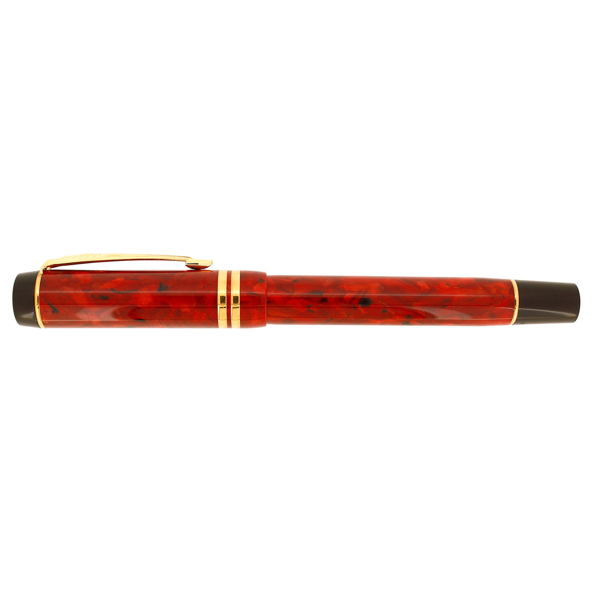 2006 PARKER DUOFOLD INTERNATIONAL JASPER RED 18K MED NIB FOUNTAIN PEN