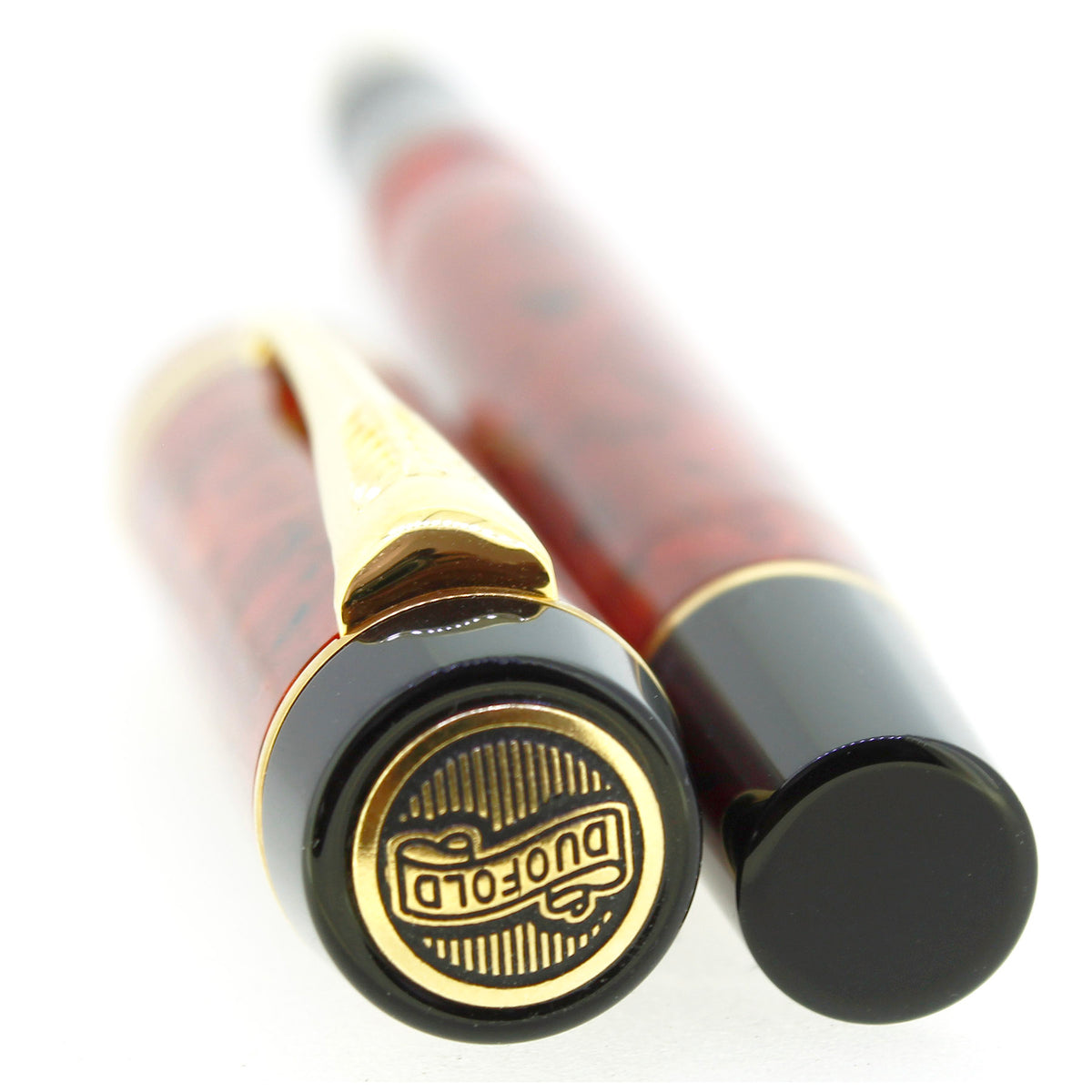 2006 PARKER DUOFOLD INTERNATIONAL JASPER RED 18K MED NIB FOUNTAIN PEN