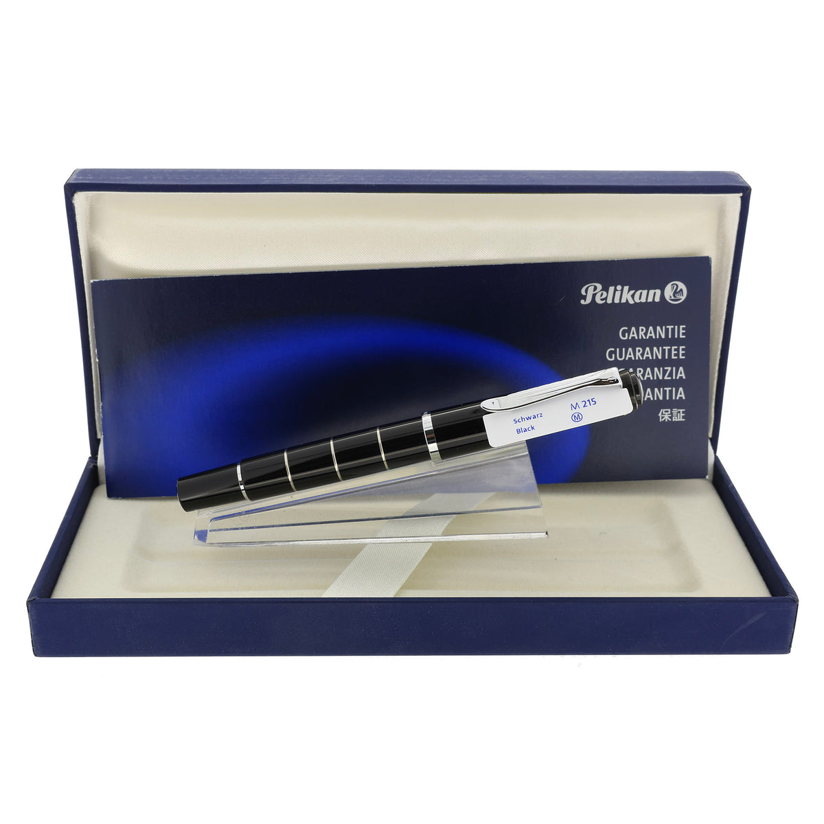 2006 PELIKAN M215 BLACK W/RING PATTERN FOUNTAIN PEN NEVER INKED DISCON