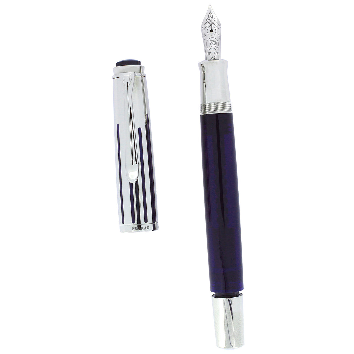 PELIKAN M605 2006 PELIKAN M625 SOUVERAN STERLING TRIM TRANSPARENT
