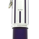 2006 PELIKAN M625 SOUVERAN STERLING TRIM & TRANSPARENT DARK BLUE BARREL 18K MED Nib FOUNTAIN PEN MINT OFFERED BY ANTIQUE DIGGER