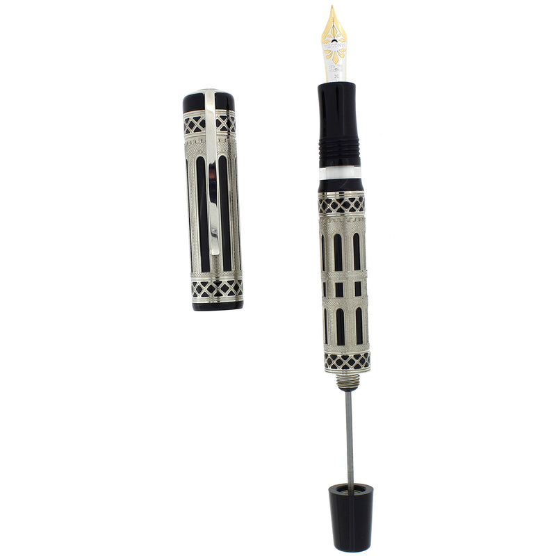 2006 VISCONTI ROMANICA LIMITED EDITION 134/1000 STERLING SILVER FOUNTAIN PEN NEVER INKED OFFERED BY ANTIQUE DIGGER