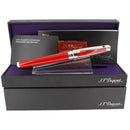 2004 S.T. DUPONT OLYMPIO RED PLACED METAL 18K M NIB LARGE FOUNTAIN PEN MINT OFFERED BY ANTIQUE DIGGER