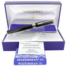 WATERMAN EXCEPTION NIGHT & DAY BLACK LACQUER PLATINUM TRIM 18K M NIB FOUNTAIN PEN OFFERED BY ANTIQUE DIGGER