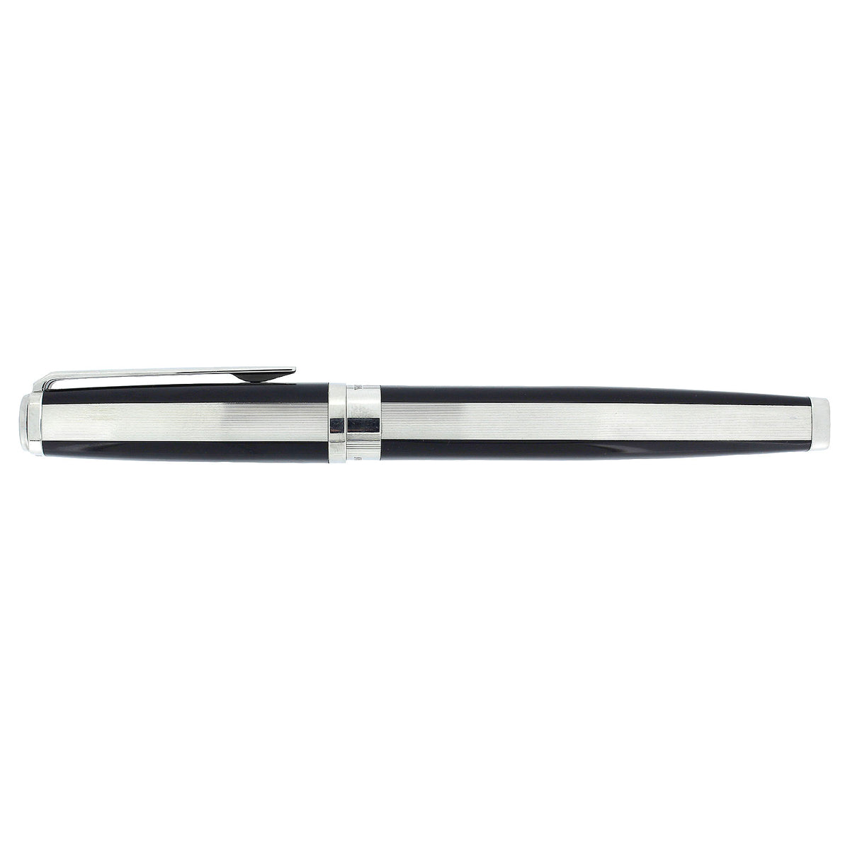 WATERMAN EXCEPTION NIGHT & DAY BLACK LACQUER PLATINUM TRIM 18K M NIB F