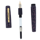 2007 DANITRIO KARA-NURI FLAT TOP PURPLE ON PURPLE EBONITE FOUNTAIN PEN MINT OFFERED BY ANTIQUE DIGGER