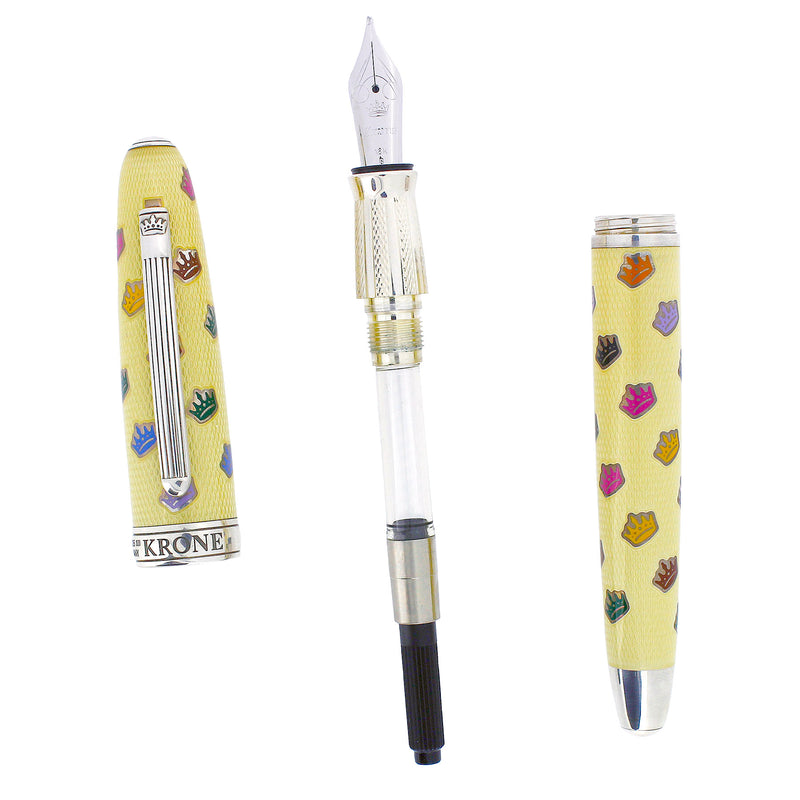 CIRCA 2007 KRONE KRONOLOGY STERLING & IVORY ENAMELED LIMITED EDITION FOUNTAIN PEN NEVER INKED OFFERED BY ANTIQUE DIGGER