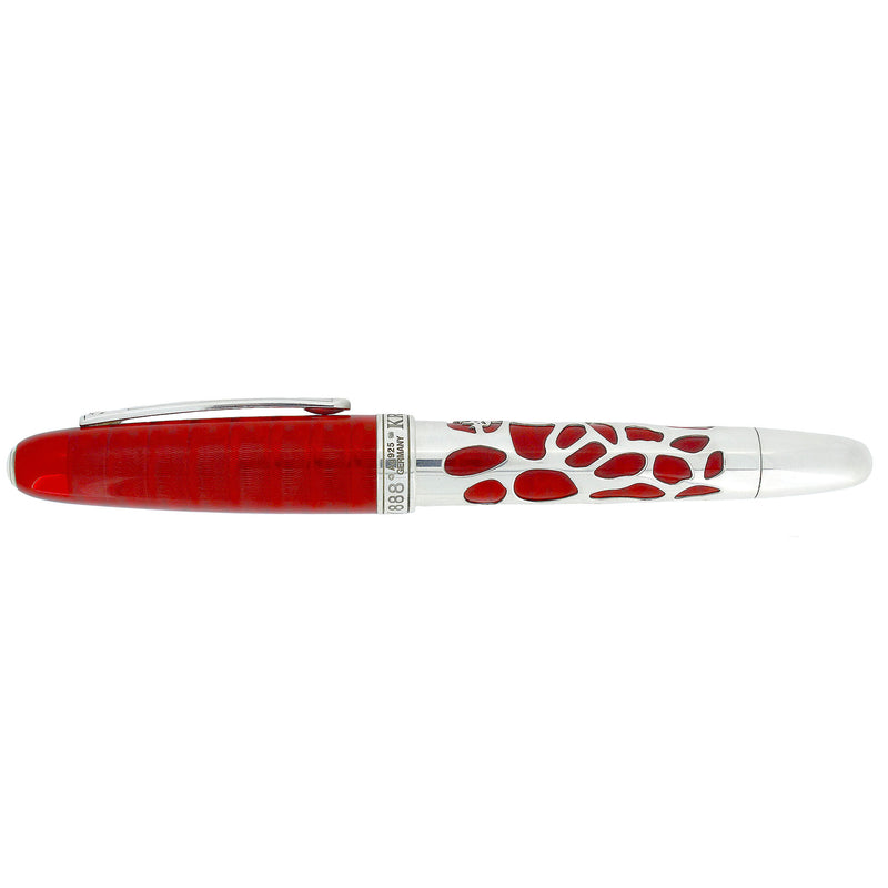 CIRCA 2007 KRONE RED ENAMEL & STERLING LIQUID COLLECTION LIMITED EDITION FOUNTAIN PEN NEVER INKED OFFERED BY ANTIQUE DIGGER