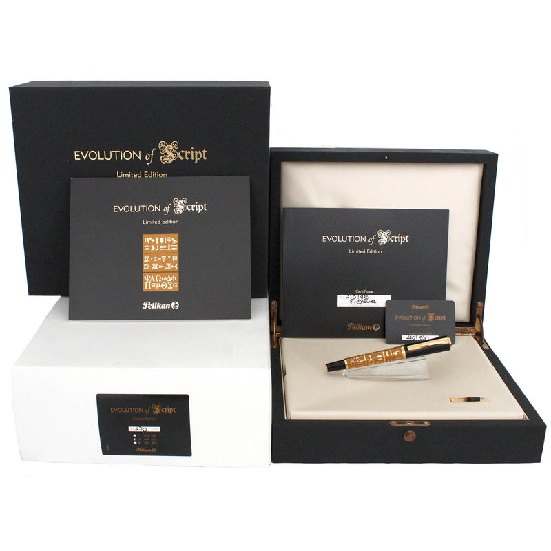 NEVER INKED 2007 PELIKAN EVOLUTION OF SCRIPT LIMITED EDITION 270/930 FOUNTAIN PEN OFFERED BY ANTIQUE DIGGER