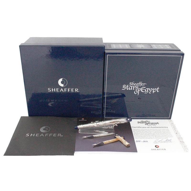 SCARCE 2006 SHEAFFER STARS OF EGYPT STERLING SILVER LIMITED EDITION 38/360 FOUNTAIN PEN NEVER INKED OFFERED BY ANTIQUE DIGGER