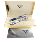 2007 VISCONTI OPERA BLUE NORDIC FOUNTAIN PEN & INK POT NEVER INKED OFFERED BY ANTIQUE DIGGER