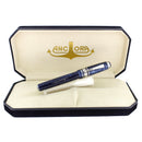 2008 ANCORA MAXIMA MOTTLED BLUE 18K MEDIUM NIB FOUNTAIN PEN MINT OFFERED BY ANTIQUE DIGGER