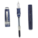 2008 ANCORA MAXIMA MOTTLED BLUE 18K MEDIUM NIB FOUNTAIN PEN MINT OFFERED BY ANTIQUE DIGGER