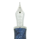2008 ANCORA MAXIMA MOTTLED BLUE 18K MEDIUM NIB FOUNTAIN PEN MINT OFFERED BY ANTIQUE DIGGER