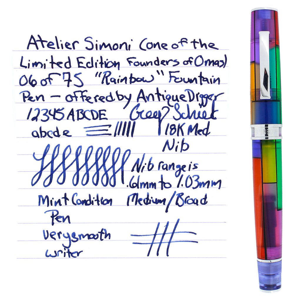 75 Pens Visual CIRCA 2008 ATELIER SIMONI (BY THE FOUNDERS OF OMAS) RAINBOW LIMITED ED