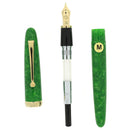1992 SAILOR MAGELLAN JADE GREEN 14K H-M NIB FOUNTAIN PEN STICKERED NEW IN BOX OFFERED BY ANTIQUE DIGGER