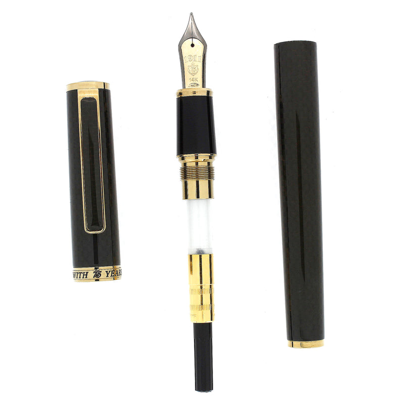 NEVER INKED 1986 SAILOR 75TH ANNIVERSARY CARBON FIBER FOUNTAIN PEN OFFERED BY ANTIQUE DIGGER