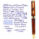 2008 VISCONTI OPERA MASTER DEMO AMBER LIMITED EDITION 133/888 FOUNTAIN PEN MINT OFFERED BY ANTIQUE DIGGER