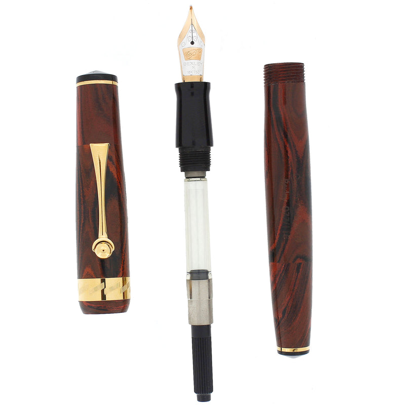 2009 BEXLEY OWNERS CLUB LIMITED EDITION RED/BLACK EBONITE FOUNTAIN PEN MINT OFFERED BY ANTIQUE DIGGER