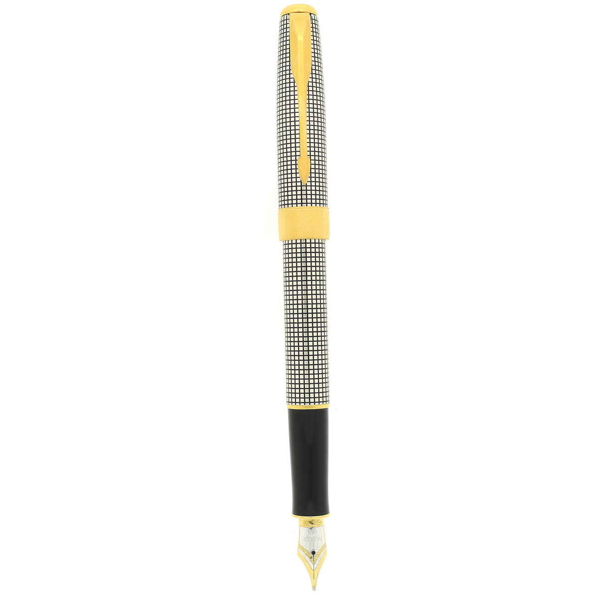 1999 PARKER SONNET CISELE STERLING SILVER FOUNTAIN PEN 18K BROADE NIB