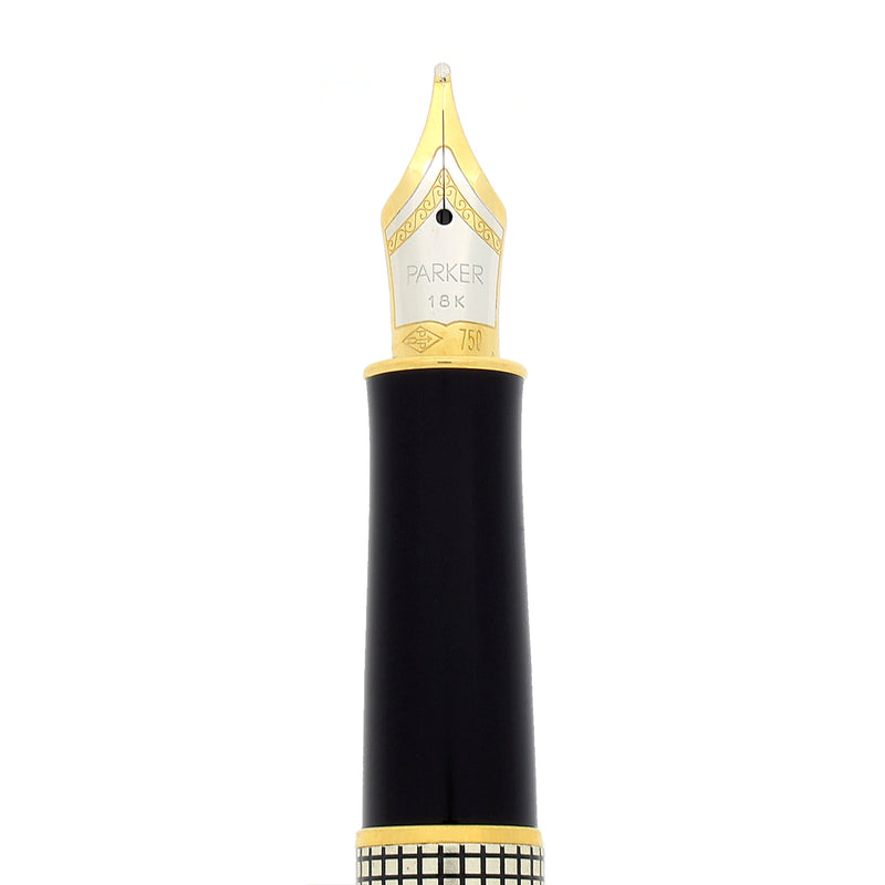 1999 PARKER SONNET CISELE STERLING SILVER FOUNTAIN PEN 18K BROADE NIB