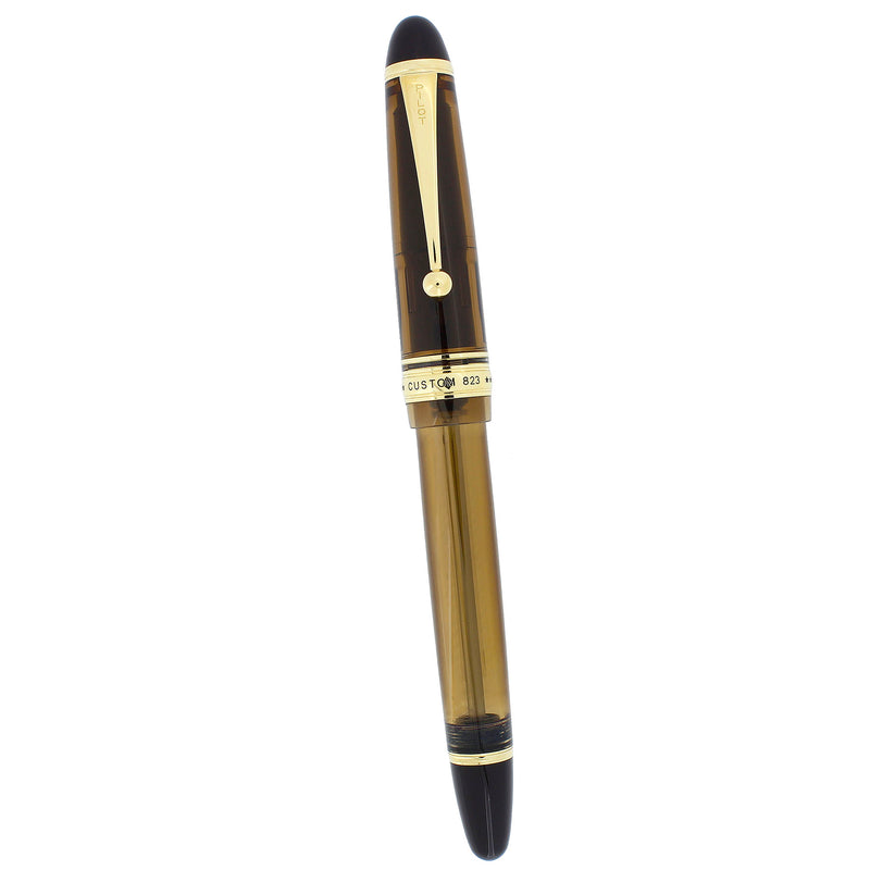 2009 PILOT CUSTOM 823 AMBER VACUUM-FILLER 14K