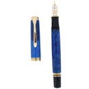 NEVER INKED 2010 PELIKAN M800 BLUE-O- BLUE SPECIAL EDITION 18K MED NIB FOUNTAIN PEN OFFERED BY ANTIQUE DIGGER