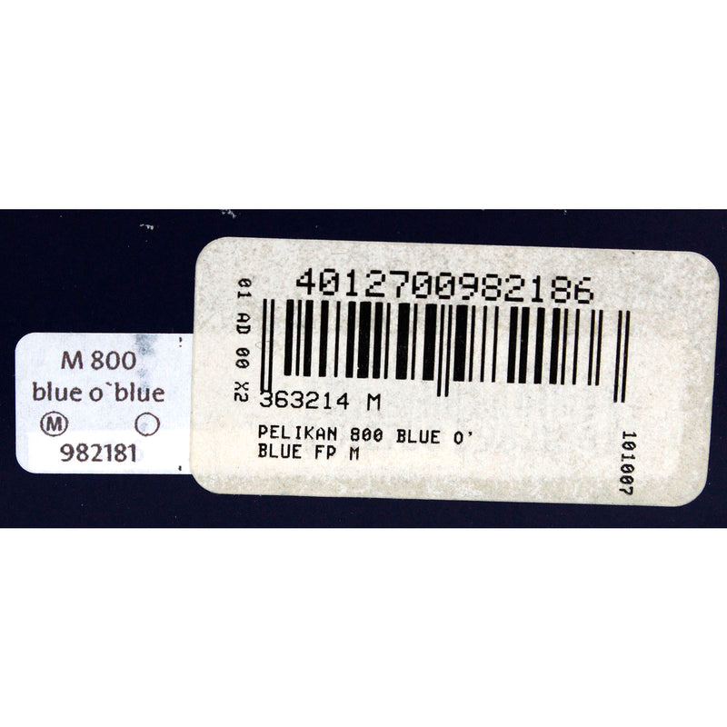 NEVER INKED 2010 PELIKAN M800 BLUE-O- BLUE SPECIAL EDITION 18K MED NIB FOUNTAIN PEN OFFERED BY ANTIQUE DIGGER