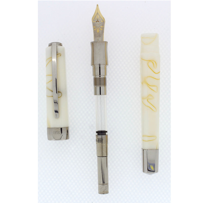 2010 VISCONTI OPERA WHITE HONEY LIMITED EDITION 25/65 DREAMTOUCH 23K NIB FOUNTAIN PEN NEVER INKED OFFERED BY ANTIQUE DIGGER
