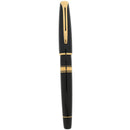 2010 WATERMAN CHARLESTON BLACK W/GOLD TRIM 18K MEDIUM NIB FOUNTAIN PEN NEW IN BOX OFFERED BY ANTIQUE DIGGER