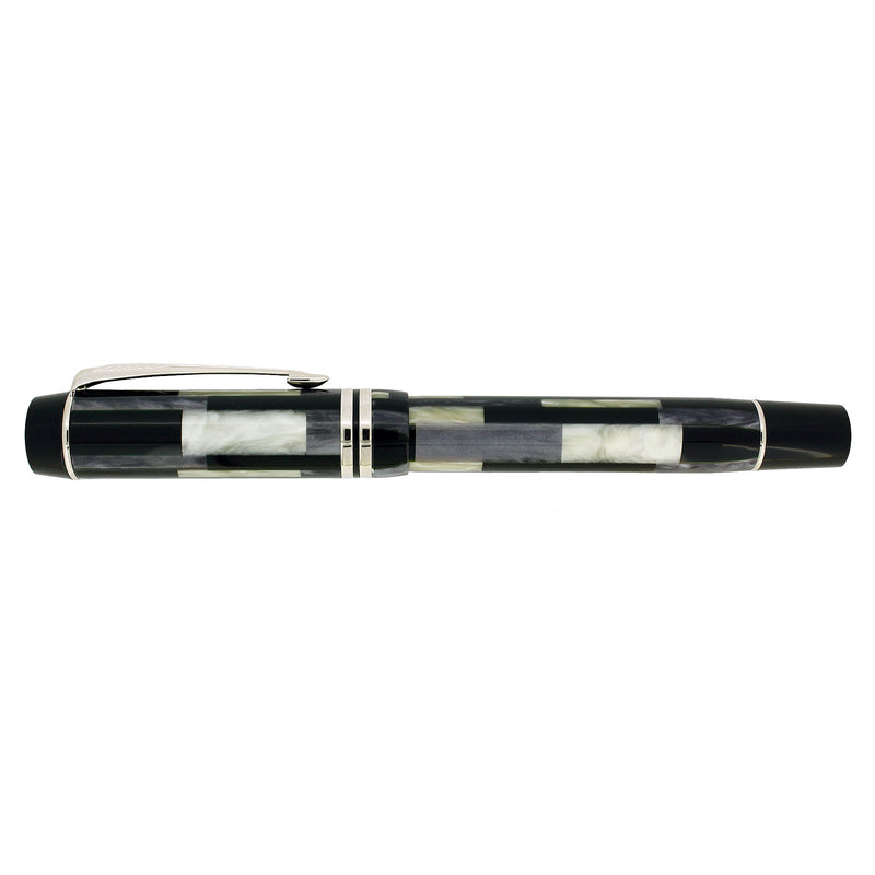 2011 PARKER DUOFOLD INTERNATIONAL BLACK MOSAIC 18K MED NIB FOUNTAIN PEN NEW IN BOX OFFERED BY ANTIQUE DIGGER