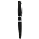 2010 WATERMAN CHARLESTON BLACK W/RHOUDIUM TRIM 18K NIB FOUNTAIN PEN NEW IN BOX OFFERED BY ANTIQUE DIGGER