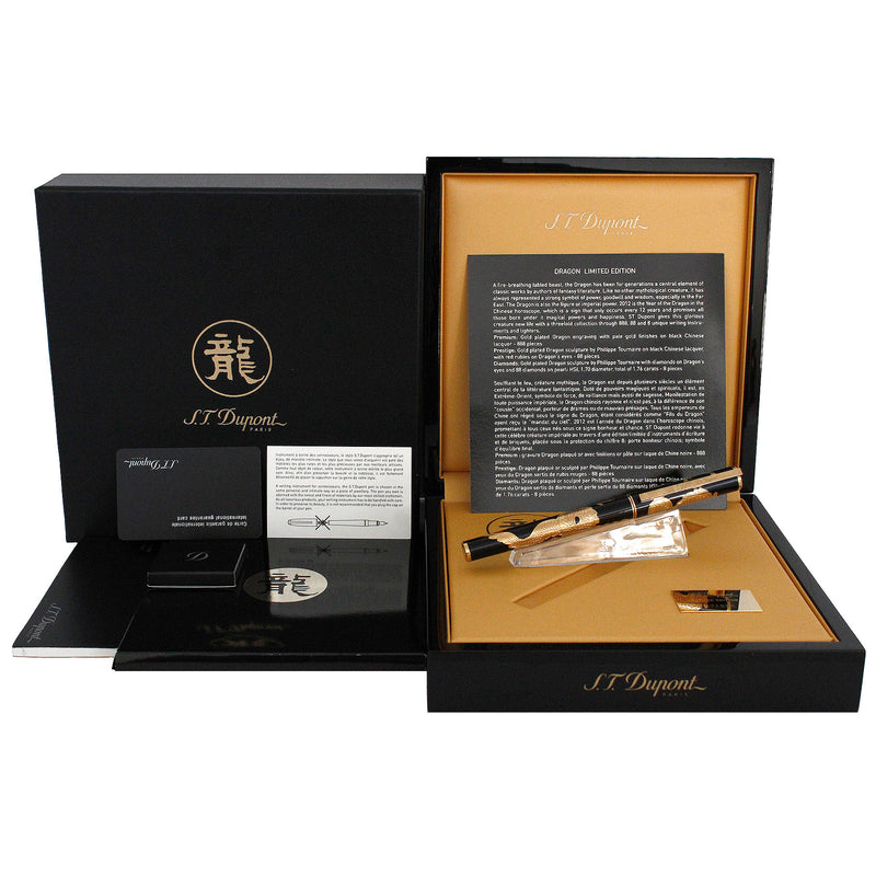 NEVER INKED 2012 S.T. DUPONT DRAGON LIMITED EDITION 257/888 FOUNTAIN PEN MINT BOXED OFFERED BY ANTIQUE DIGGER