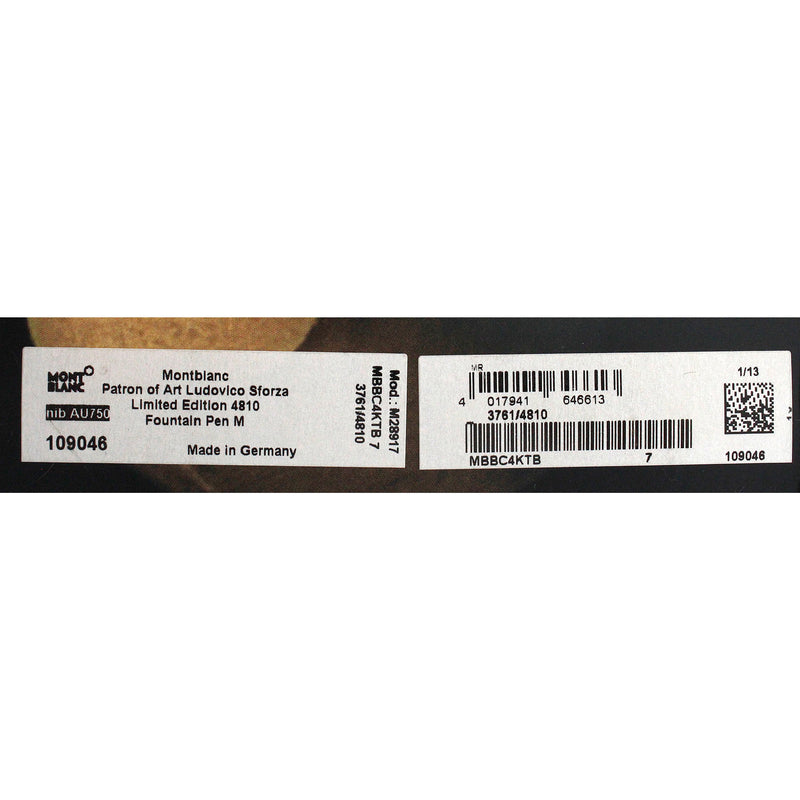 2013 MONTBLANC LUDOVICO SFORZA DUKE OF MILAN PATRON OF THE ART FOUNTAIN PEN NEVER INKED OFFERED BY ANTIQUE DIGGER