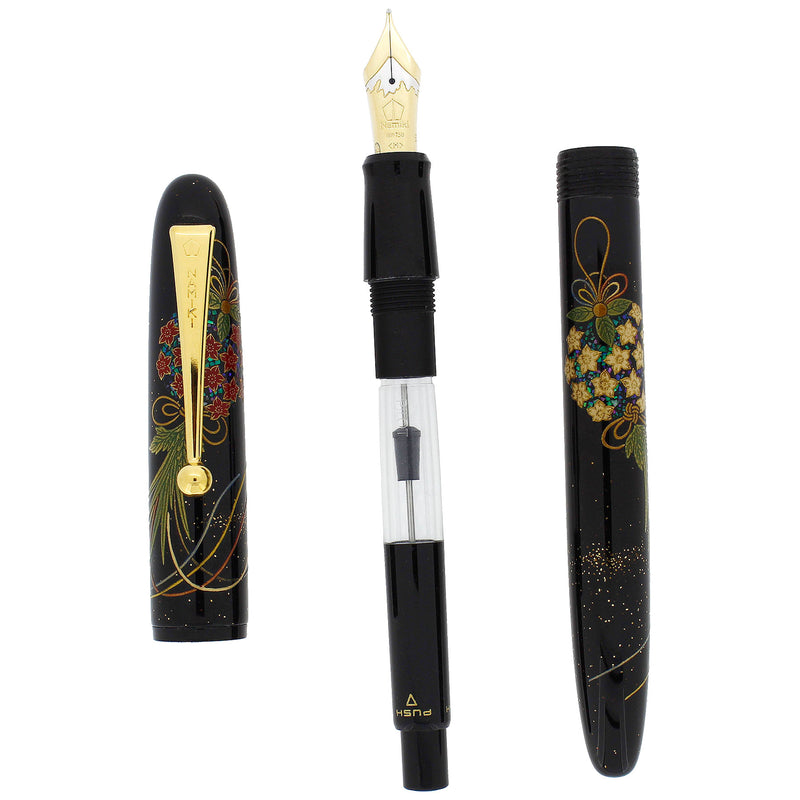 2013 NAMIKI YUKARI MAKI-E KUSUDAMA 18K MEDIUM NIB FOUNTAIN PEN NEVER INKED OFFERED BY ANTIQUE DIGGER
