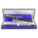 NEVER INKED 2013 WATERMAN EXPERT II POLISHED BLACK & GOLD TRIM MEDIUM NIB FOUNTAIN PEN OFFERED BY ANTIQUE DIGGER