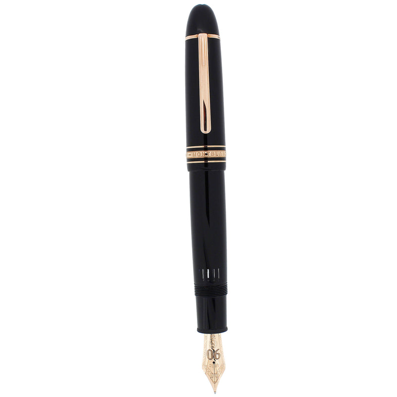 SCARCE 2014 MONTBLANC 149 90TH ANNIVERSARY LIMITED ROSE GOLD TRIM FOUNTAIN PEN NEVER INKED OFFERED BY ANTIQUE DIGGER