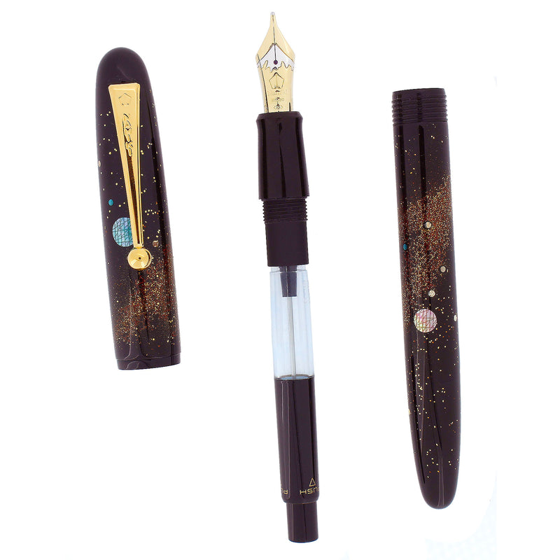 NAMIKI YUKARI MAKI-E MILKY WAY RADEN 18K BROAD NIB FOUNTAIN PEN NEVER INKED OFFERED BY ANTIQUE DIGGER