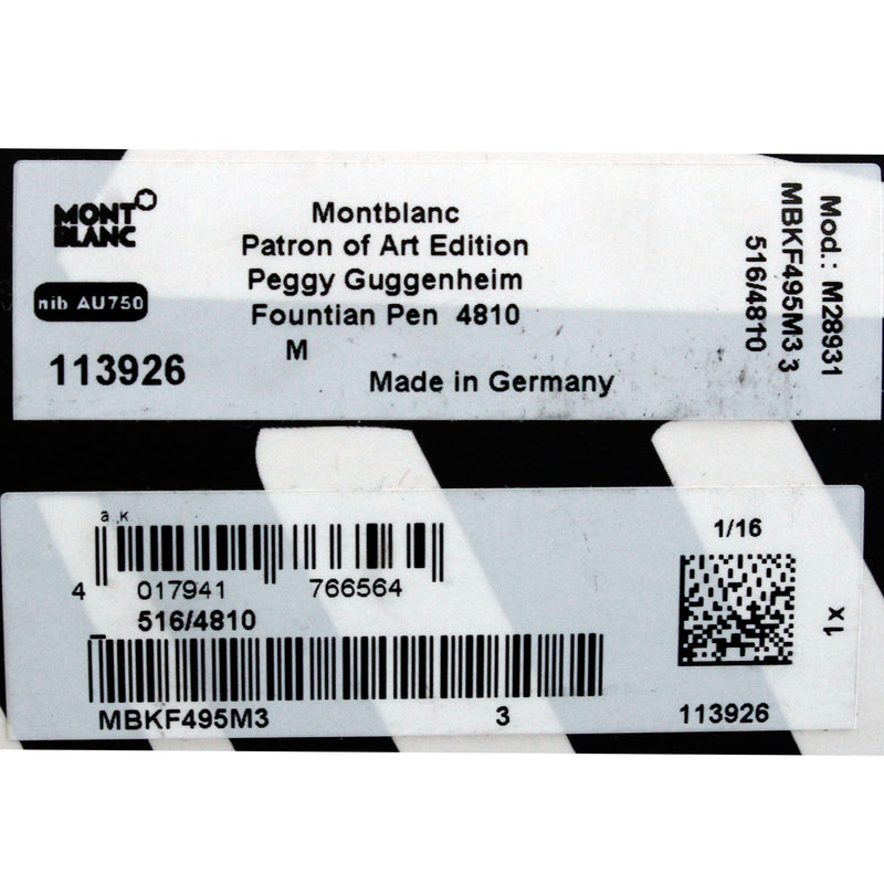 NEVER INKED 2016 MONTBLANC PATRON OF THE ARTS PEGGY GUGGENHEIM LIMITED EDITION FOUNTAIN PEN OFFERED BY ANTIQUE DIGGER