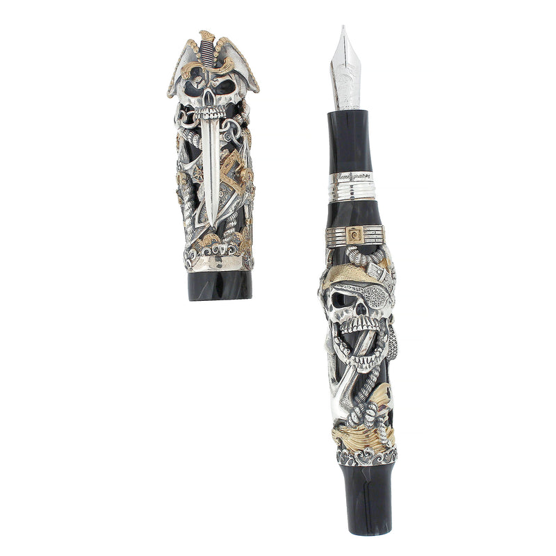 MONTEGRAPPA PIRATES STERLING SILVER LIMITED EDITION 64/399 FOUNTAIN PEN BOX/PAPERS OFFERED BY ANTIQUE DIGGER