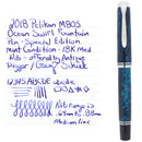 2018 PELIKAN M805 OCEAN SWIRL SPECIAL EDITION 18K MED NIB FOUNTAIN PEN MINT OFFERED BY ANTIQUE DIGGER