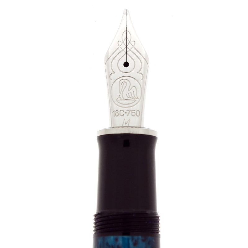 2018 PELIKAN M805 OCEAN SWIRL SPECIAL EDITION 18K MED NIB FOUNTAIN PEN MINT OFFERED BY ANTIQUE DIGGER